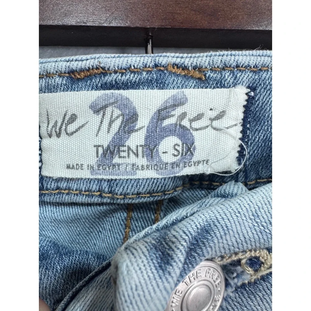 We The Free Twenty Six Skinny Jeans‎ Women's 26 Light Wash Stretch Boho